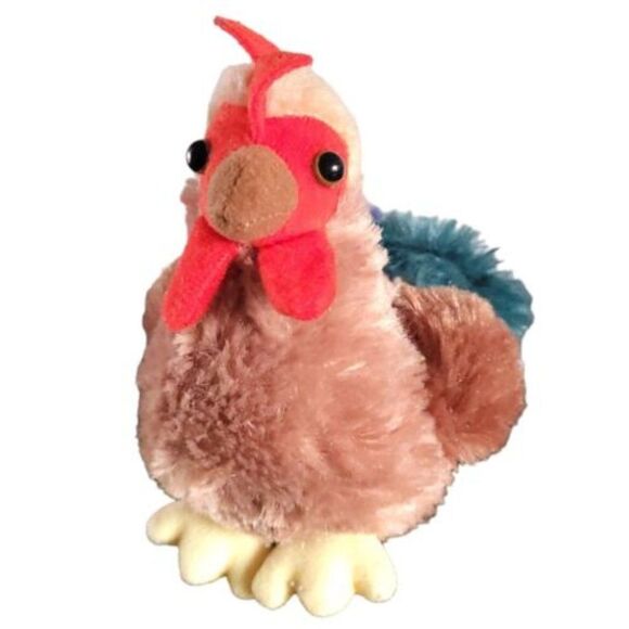 Aurora Cocky Rooster Plush Stuffed Animal Blue & Green Tail 2019. - Picture 1 of 10